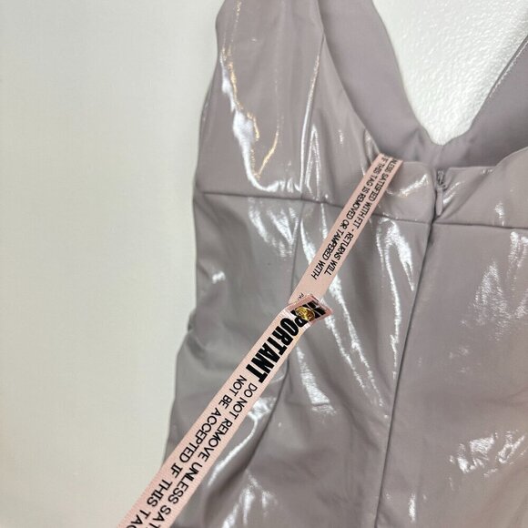 HOUSE OF CB Madeleine Ice Vinyl Midi Dress in Violet Size Large+ (X-Large) - Picture 8 of 13